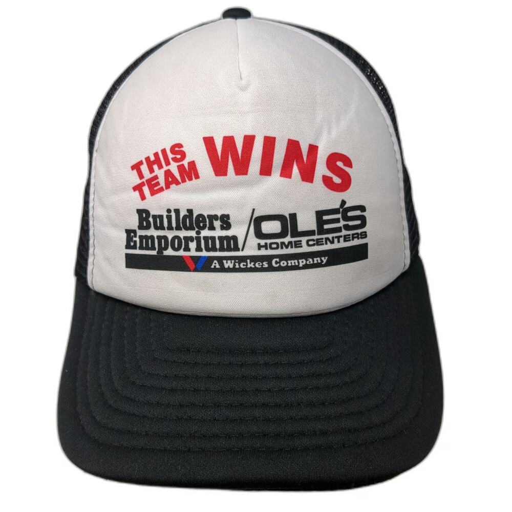 California Headwear Trucker Hat Black One Size Builders Emporium Oles Mesh Back